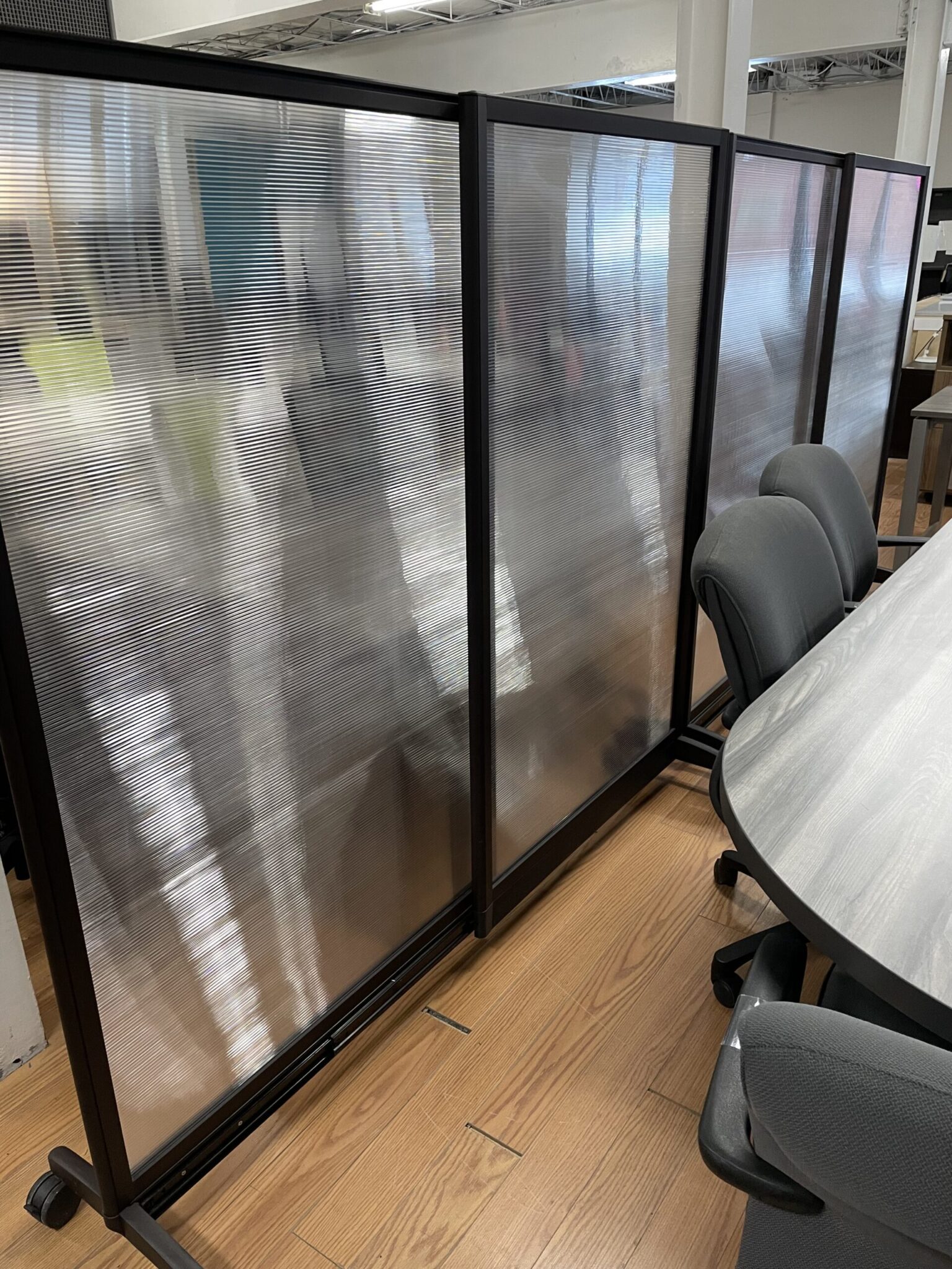 Used Metal framed wheeled Office Dividers 4 Available OFL Furniture