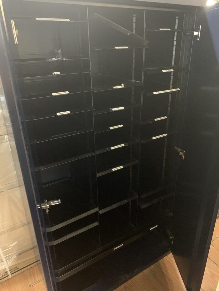 Used Upright Metal Storage Cabinet with Dividers